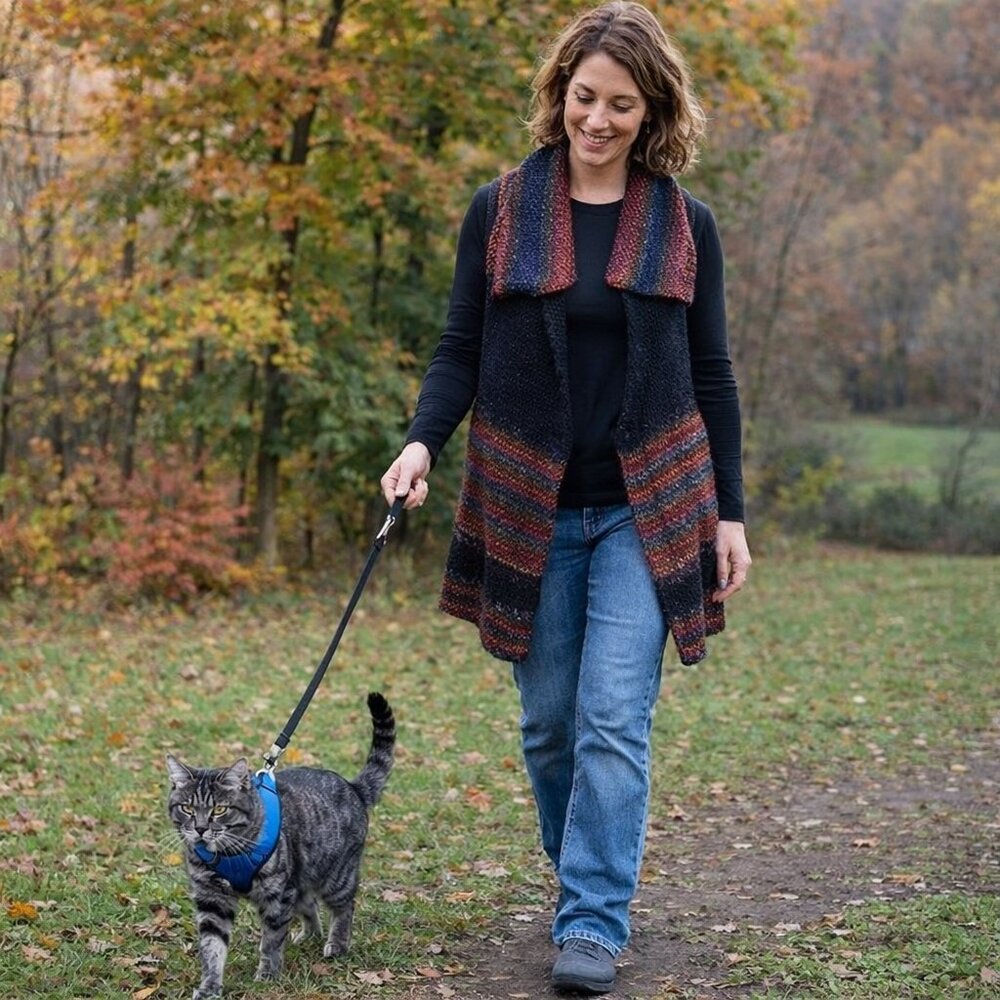 Hand Crafted Knit Printed Vest Chic Hippie Casual Essential Boho Festival Red